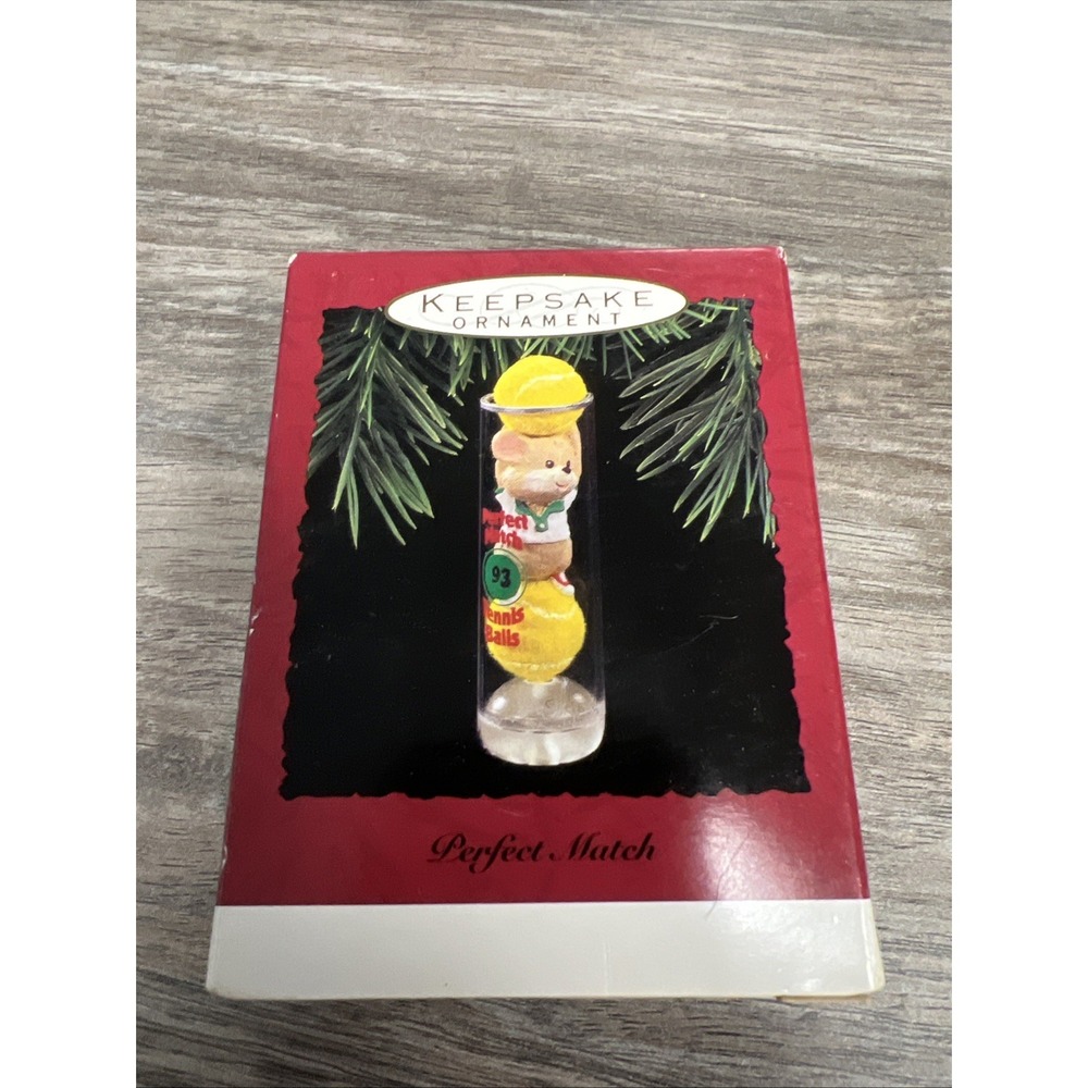 Vintage 1993 Hallmark Keepsake Ornament Perfect Match Tennis Mouse Wimbeldon
